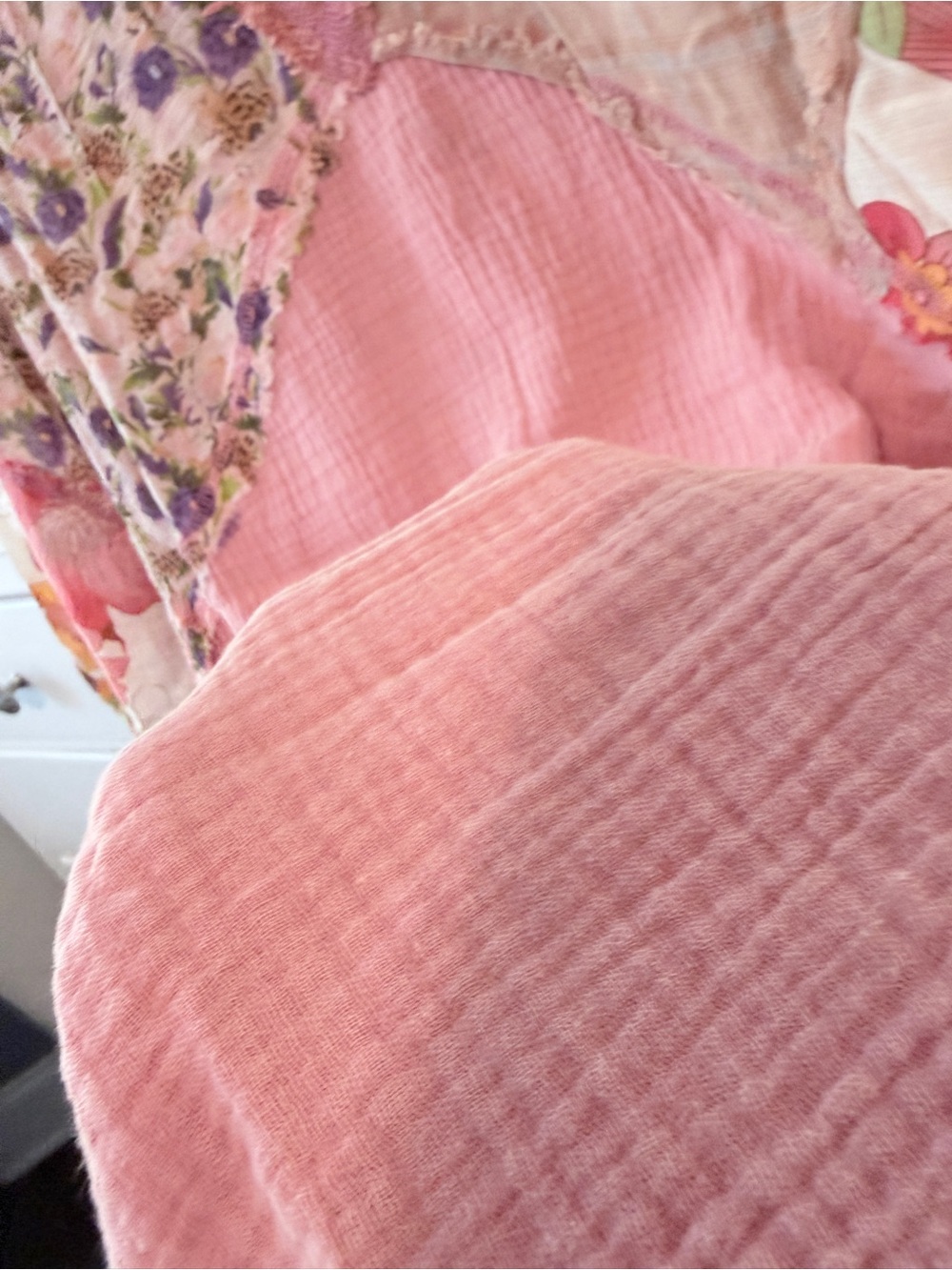 easel Pink Multi-Print Patchwork V-Neck Tunic - Picture 7 of 10